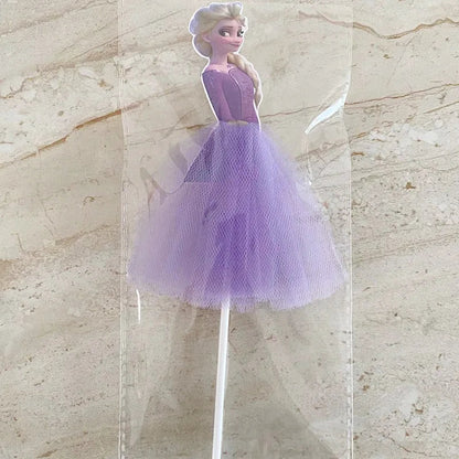 1pcs/lot Tangled Snow White Jasmine Princess Theme Birthday Party Girls Favor Decorate Tiana Beauty Beast Design Cupcake Toppers Good Vibrations