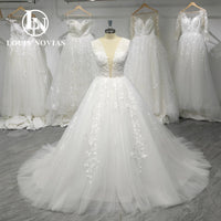 LOUIS NOVIAS  Wedding Dress For Women Elegant Backless Beaded Flowers Embroidery Sleeveless Wedding Gown Vestidos De Novia Good Vibrations
