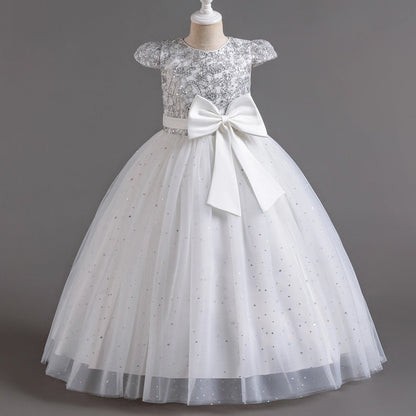 2024 Teen Girls Bridesmaid Flower Dresses for Wedding Elegant Luxury Party Sequin Lace Princess Evening Dress Birthday Prom Gown Good Vibrations