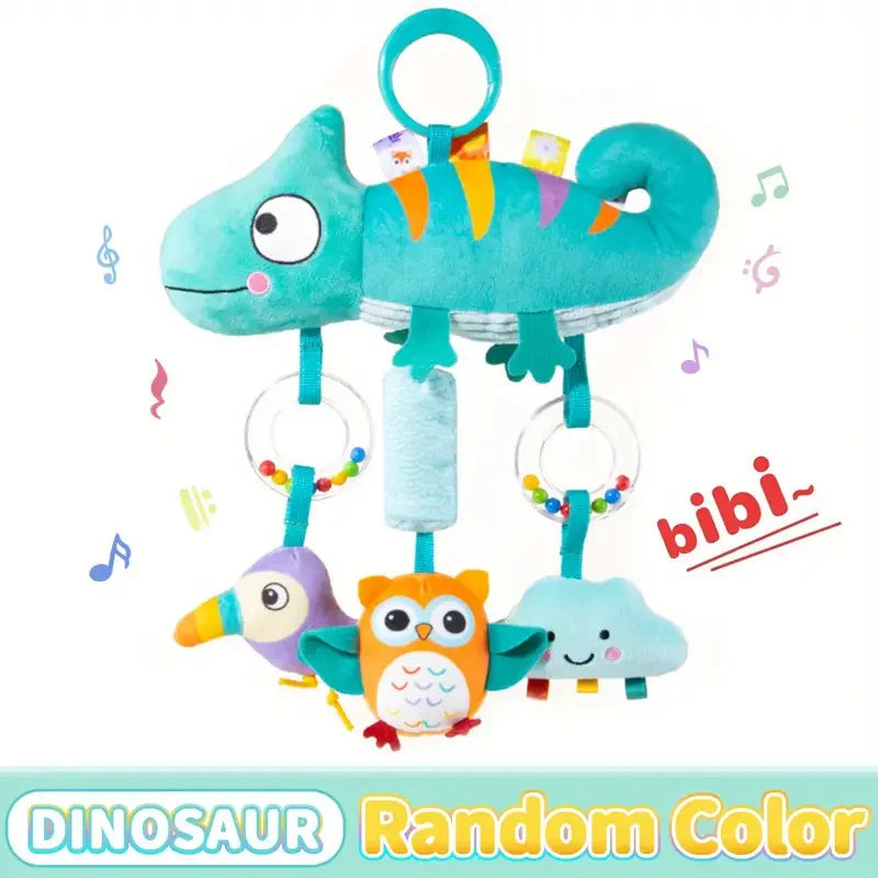 Crib Hanging Rattles Toys Baby Toys Cartoon Animal Spiral Hanging Toy with Ringing Bell Stroller Car Toys for Infant Newborn Good Vibrations