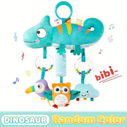 Crib Hanging Rattles Toys Baby Toys Cartoon Animal Spiral Hanging Toy with Ringing Bell Stroller Car Toys for Infant Newborn Good Vibrations