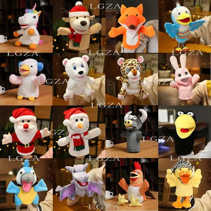 Stuffed Plush Animals Toys Hand Finger Puppet Kawaii Dolls Educational Baby Toys Learning & Education Monkey Tiger Children Gift Good Vibrations