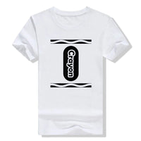 Pick Any Color Crayon Box Halloween Costume Couple & Group T-Shirt Gifts Letters Printed Graphic Tee Tops Basic Cotton Outfits Good Vibrations