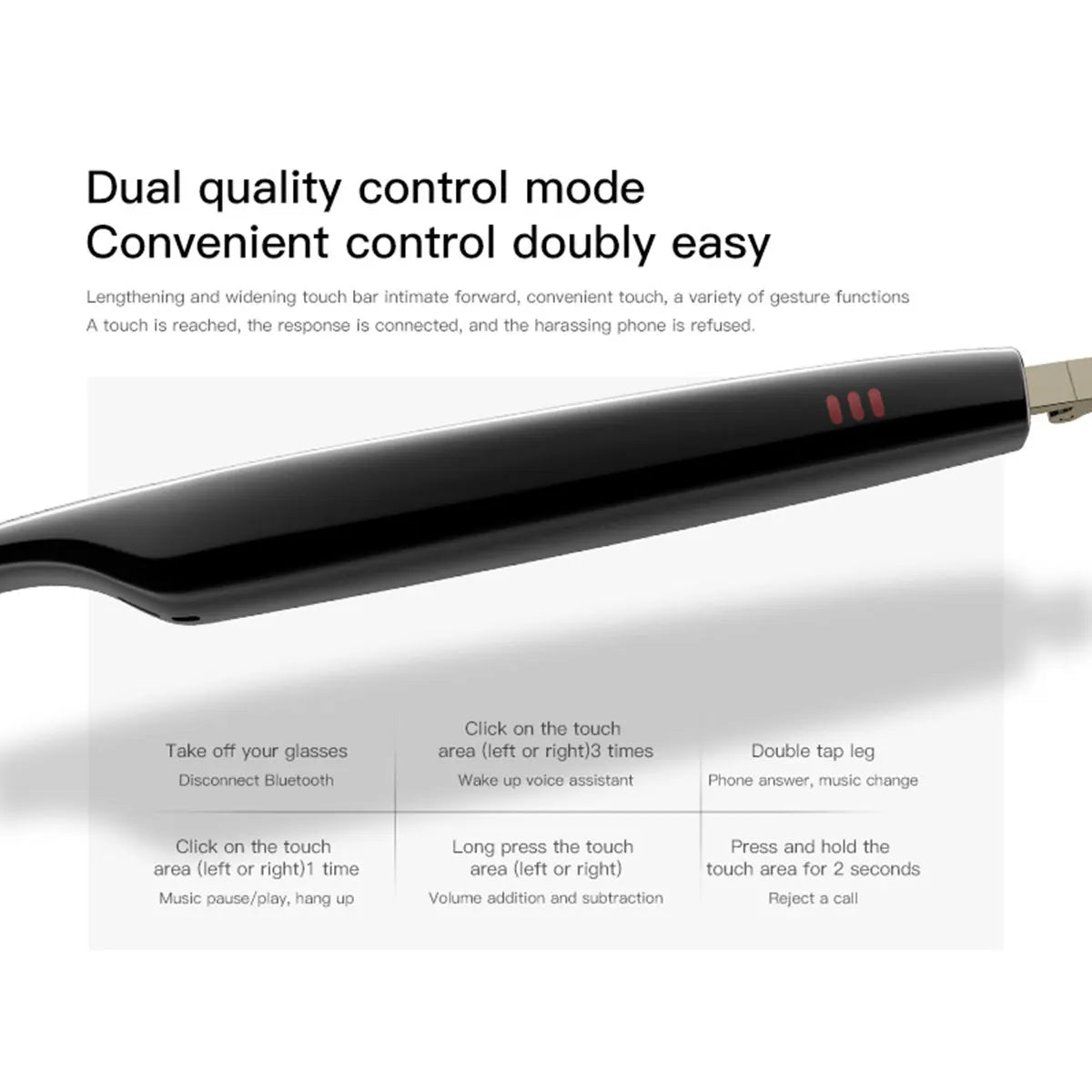 New smart glasses with auto-dimming lenses, built-in microphone and speaker, HD voice calls and HIFI sound quality. Good Vibrations
