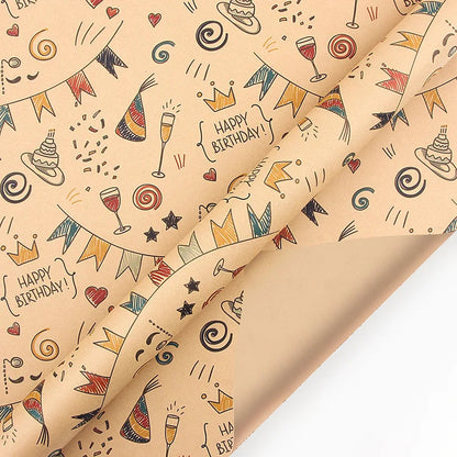 Happy Birthday Wrapping Paper 50*70cm Christmas Colorful DIY Flower Wedding Xmas Party Gift Packing Decor DIY Crafts Papers Good Vibrations