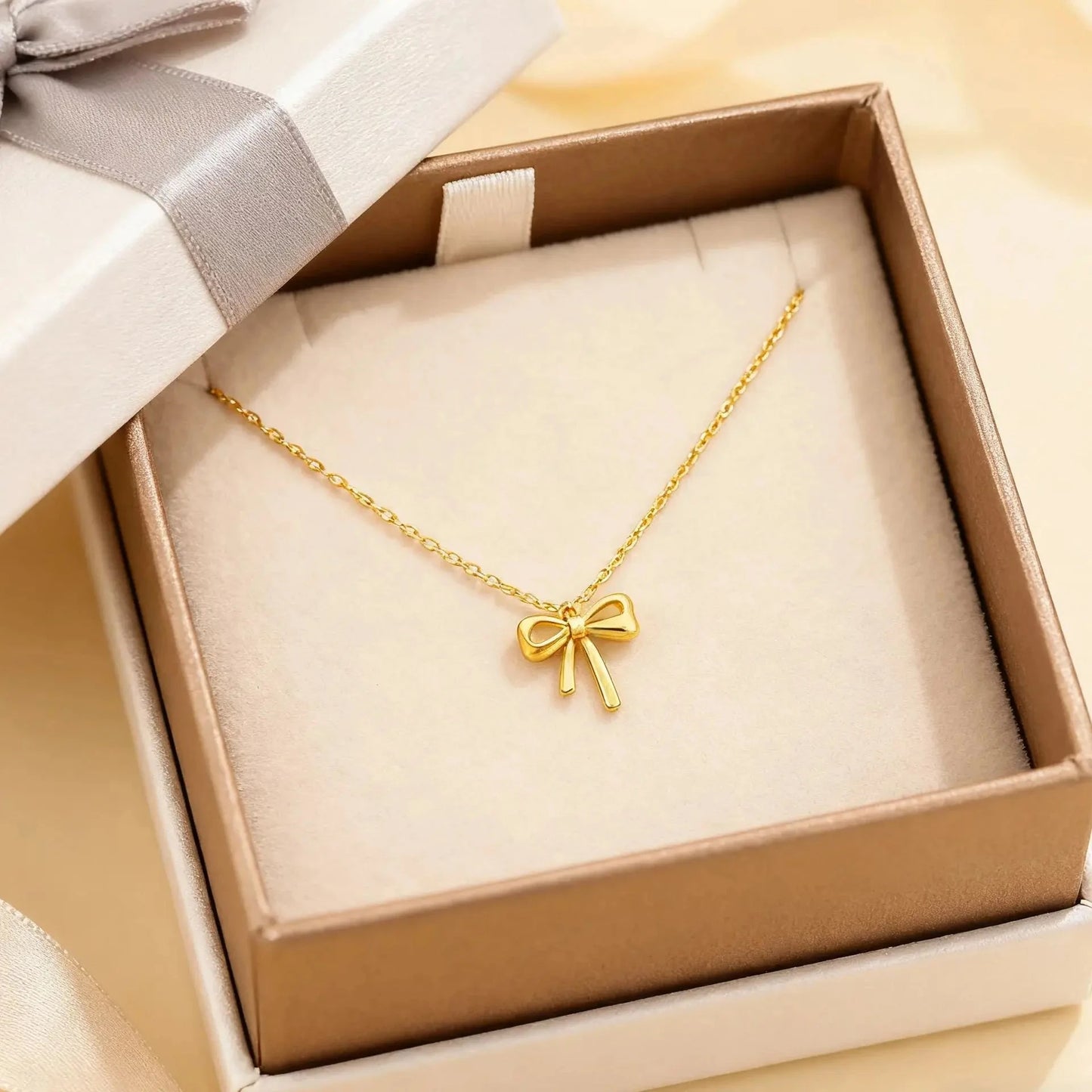 Simple Elegant Cross Bow Necklace for Women Attractive Motifs Golden Alloy Layered Necklace Party Jewellery Accessories Good Vibrations