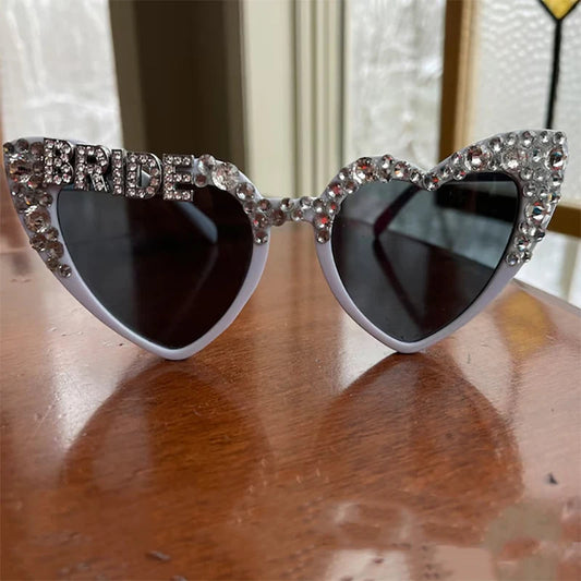 rhinestone Bride to be Sunglasses beach disco wedding Bachelorette hen Party Bridal Shower decoration honeymoon Future Mrs gift Good Vibrations