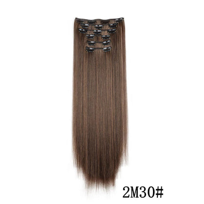 Synthetic Clips in Hair Extensions Long Straight Hairstyle Blonde Black Hairpieces Heat Resistant False Hair Daily Use Good Vibrations