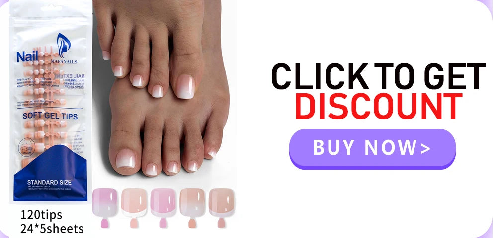 100pcs Fake Toenail Natural White Press On Toe Foot Full Cover Square Nails Art Tips Artificial Acrylic False Nail Manicure Tool Good Vibrations