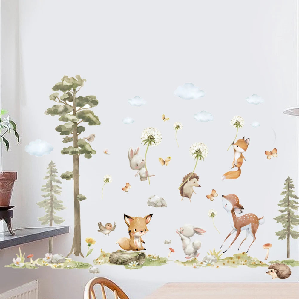 Cartoon Animals decals wall stickers for kids rooms children bedroom wall decals 3d vivid poster Decoration murals Beby Favors Good Vibrations