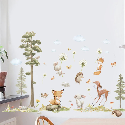 Cartoon Animals decals wall stickers for kids rooms children bedroom wall decals 3d vivid poster Decoration murals Beby Favors Good Vibrations