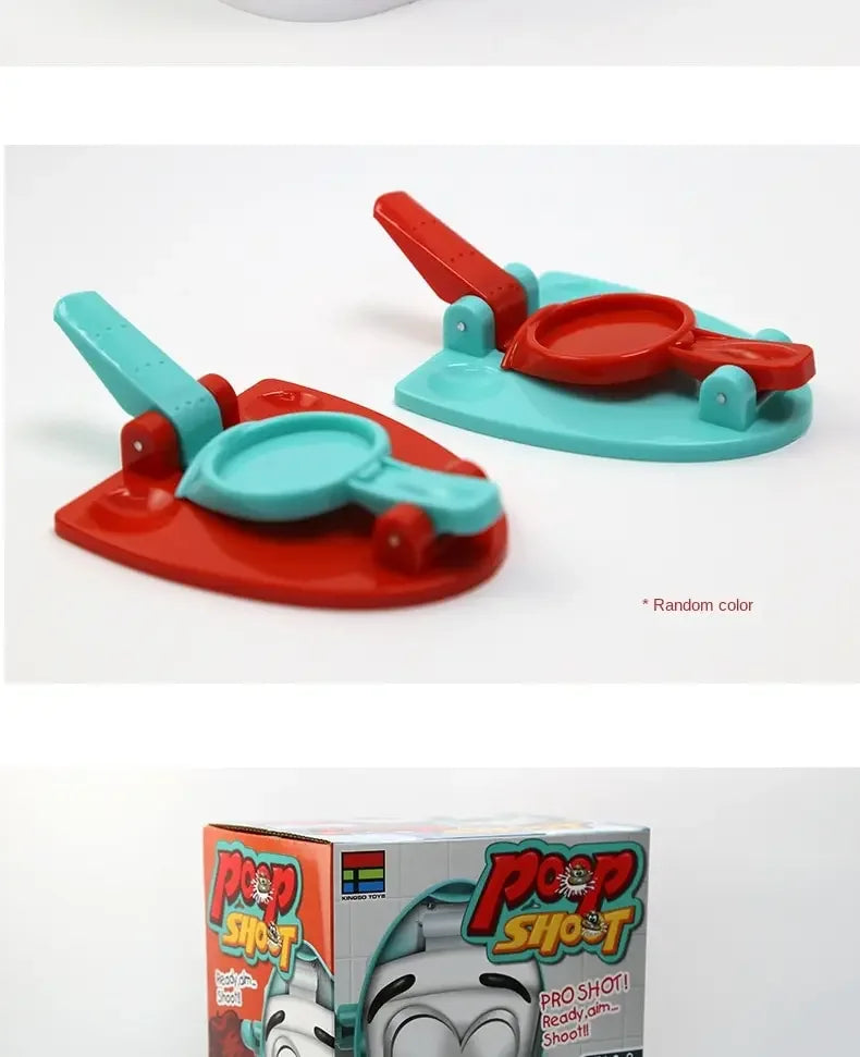 1 Set Poop Shooter Toy Funny Toilet Toy Family Party Relaxation Parent Child Interactive Game Tabletop PK Creative Catapult Game Good Vibrations
