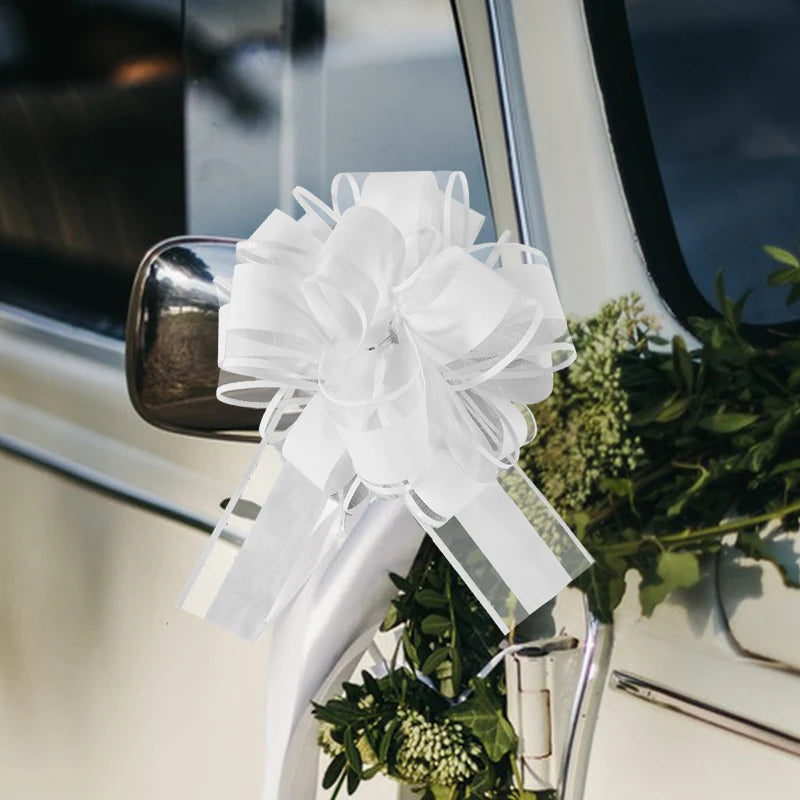2/4/10Pcs Wedding Car Bow Ribbons Christmas Gift Wrap Packaging Decoration DIY Craft Flowers Birthday Party Supplies Valentines Good Vibrations