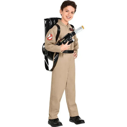 Halloween Ghostbusters Movie Inspired Costume Themed Cosplay Uniform Jumpsuit Outfit with Accessory Bag Ideal Adults Kids Good Vibrations