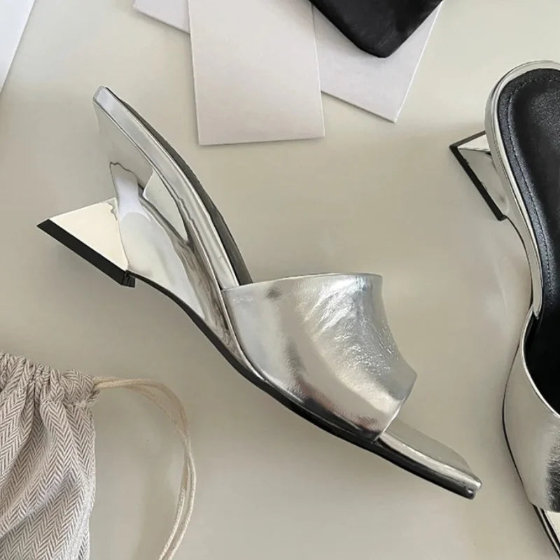 High Heels Women's Slippers Designer Heeled Sandals Woman Shoes Summer 2025 Elegant Pumps Flip Flops Slides Sandalias De Mujer Good Vibrations