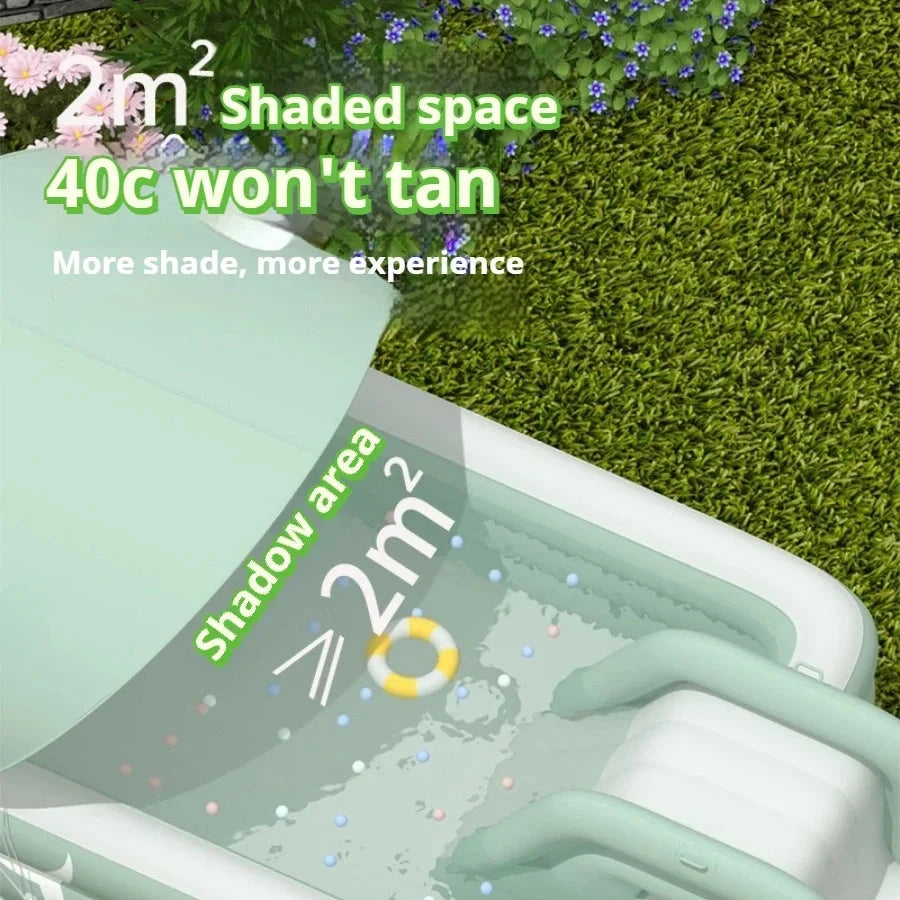 Inflatable Swimming Pool with Water Slide for Backyard Garden Party Foldable Kids Adults Family Pools PVC Swimming Pools Good Vibrations