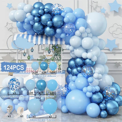 Blue Balloon Garland Arch Kit Macaron Light Blue Balloon Wedding Boy Baby Shower Ocean Birthday Party Decoration Kids Ballons Good Vibrations