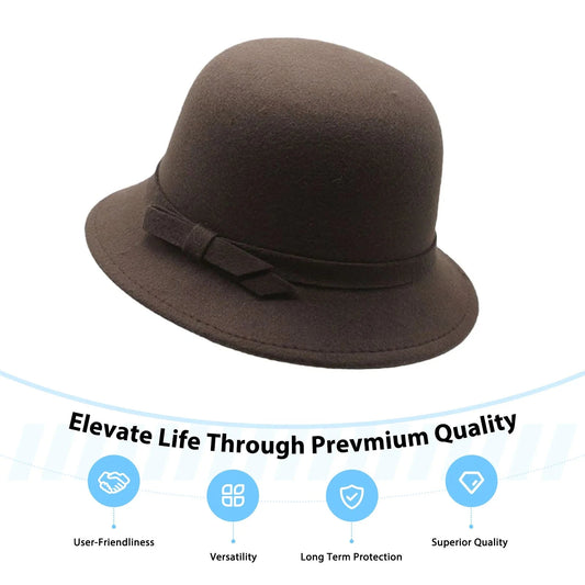 Summer Hats French Warm Bucket Hat Large Brim Bell Crown Flatters Face Shape for Women Daily Commute Vacations Autumn Winter Good Vibrations