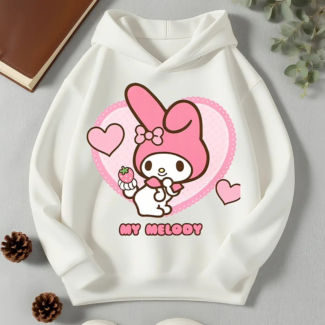 Sanrio Girls Fashion Kuromi Print Hoodie Children's Autumn and Winter Outdoor Leisure Sweatshirt Children's Ideal Gift Good Vibrations