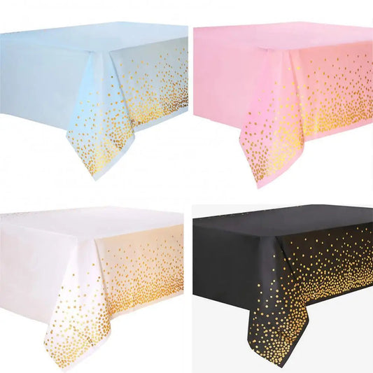 Disposable tablecloth pink blue rose gold gold small dot tablecloth birthday party decoration supplies wedding event layout Good Vibrations