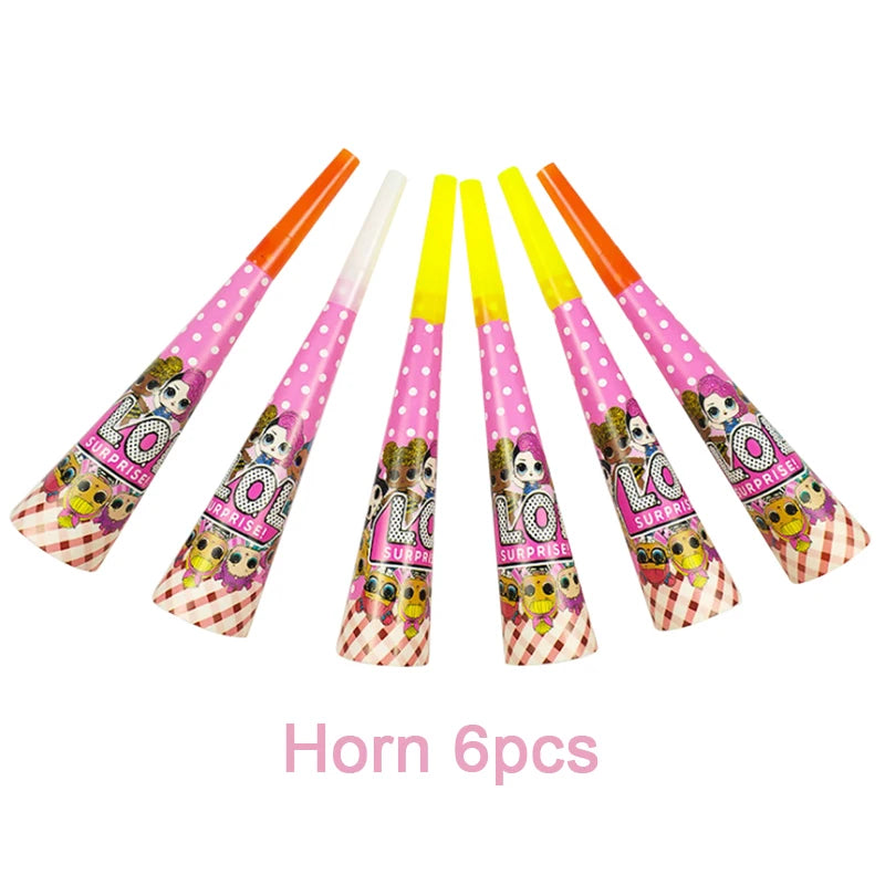 Girl Surprise Theme Backdrop Cute Shiny Doll Birthday Party Decoration Pink Latex Balloon Disposable Tableware Plate Cake Topper Good Vibrations