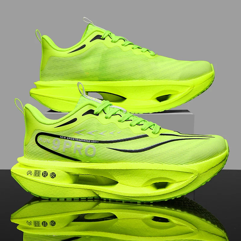 Summer Men's Running Shoes New Professional Carbon Plate Sports Training Shoes Outdoor Non-slip Shock-absorbing Tennis Shoes Good Vibrations