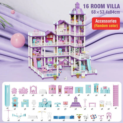 Puzzle DIY Toy Villa Houseplay Educational Large Size Bigger Enjoyable And Fun Doll House House Set Of Toys Good Vibrations
