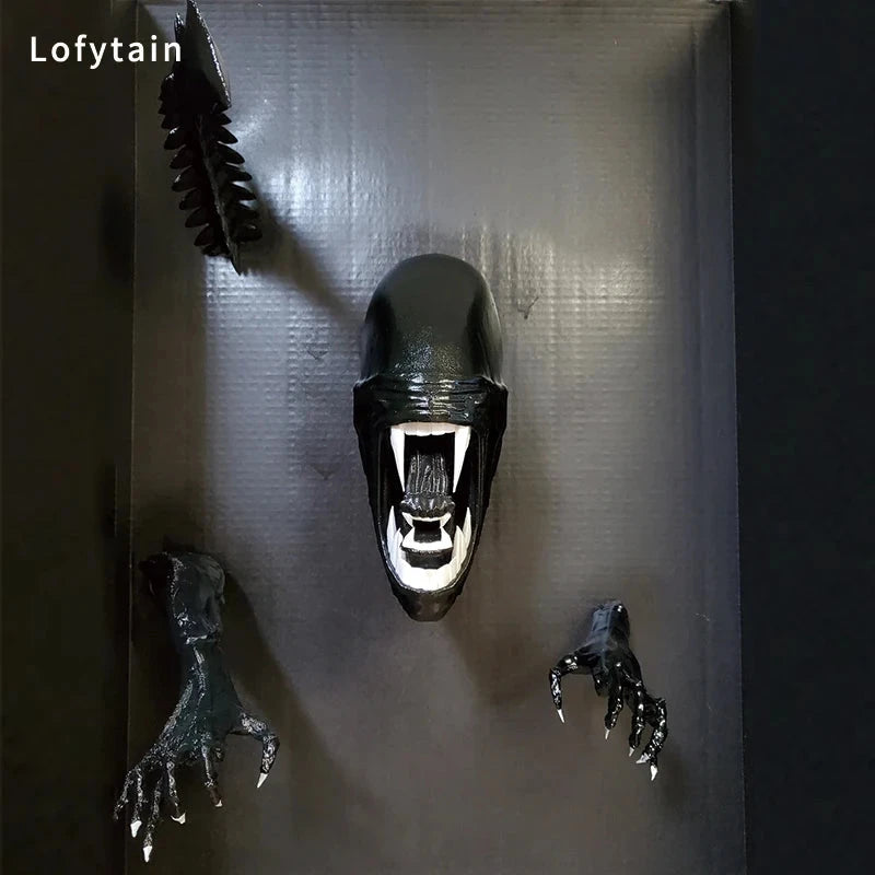 Lofytain Alien Xenomoprh Wall Art Sculpture Statue Horror Alien Predator Sci-Fi Monster Beasts Decoration Halloween Gifts Props Good Vibrations