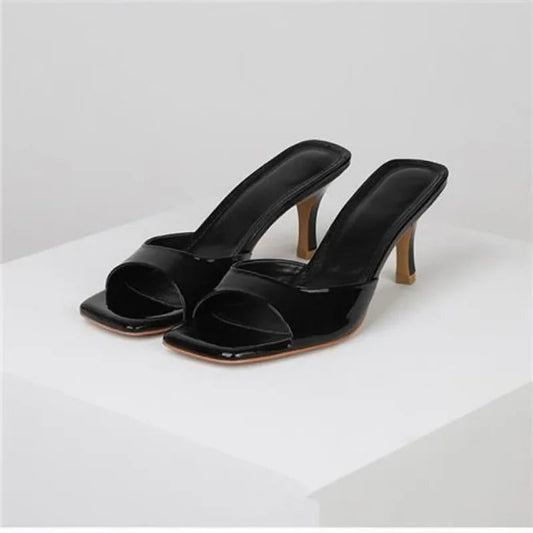 Women High Heel Sandals Summer New Fashion Square Toe Open Toe Women Elegant Casual Comfortable Black High Heel Sandals Good Vibrations