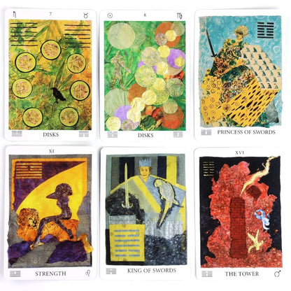 82 Pcs Tarot Cards The Awakening Aeon Tarot 9*6cm with Beautiful Colors and Unique Depictions of The Major and Minor Arcana Good Vibrations