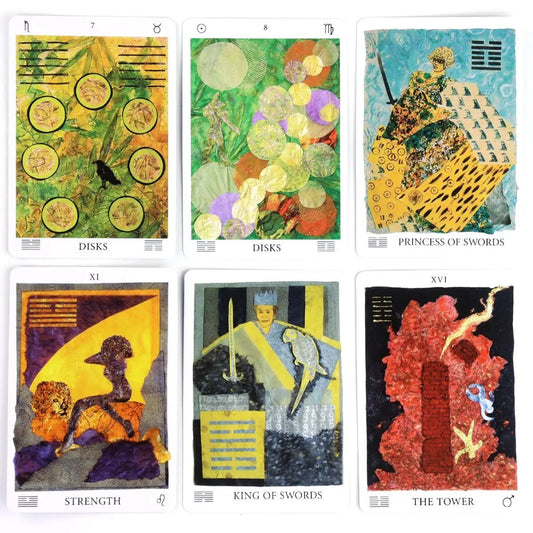 82 Pcs Tarot Cards The Awakening Aeon Tarot 9*6cm with Beautiful Colors and Unique Depictions of The Major and Minor Arcana Good Vibrations