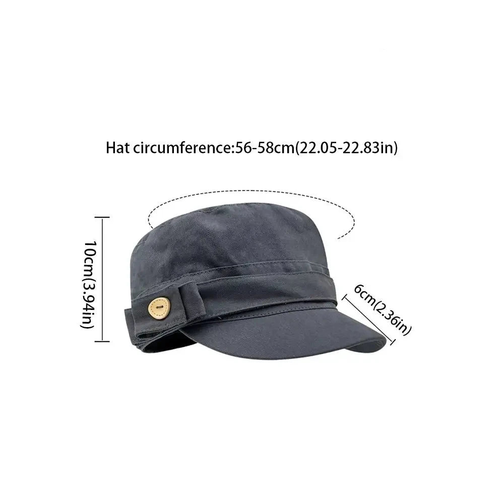 Personality Cloth Flat Cap Button Korean Style Equestrian Hat Newsboy Cap Cotton Retro Painter Hat Girl Good Vibrations
