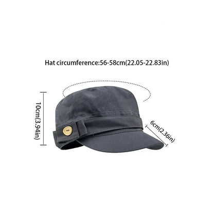 Personality Cloth Flat Cap Button Korean Style Equestrian Hat Newsboy Cap Cotton Retro Painter Hat Girl Good Vibrations
