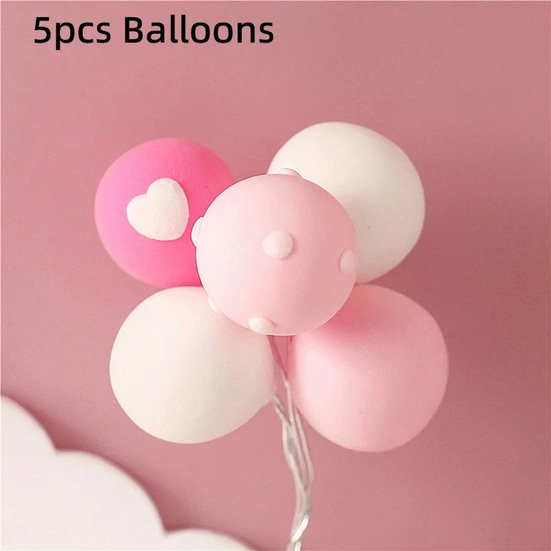 Bunny Train Cake Topper Pink Rabbit Girls Theme Decoration Princess Girl's Years Old Cake Kids Happy 1st Birthday Party Supplies Good Vibrations