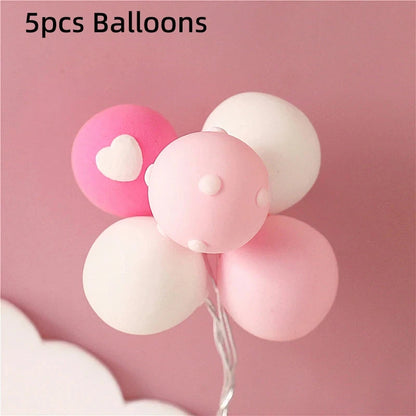 Bunny Train Cake Topper Pink Rabbit Girls Theme Decoration Princess Girl's Years Old Cake Kids Happy 1st Birthday Party Supplies Good Vibrations