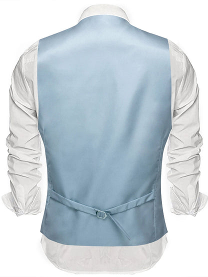 Men's Classic Solid Color Suit Vest and Necktie Matching Set | Wedding Groom & Groomsmen Attire Good Vibrations