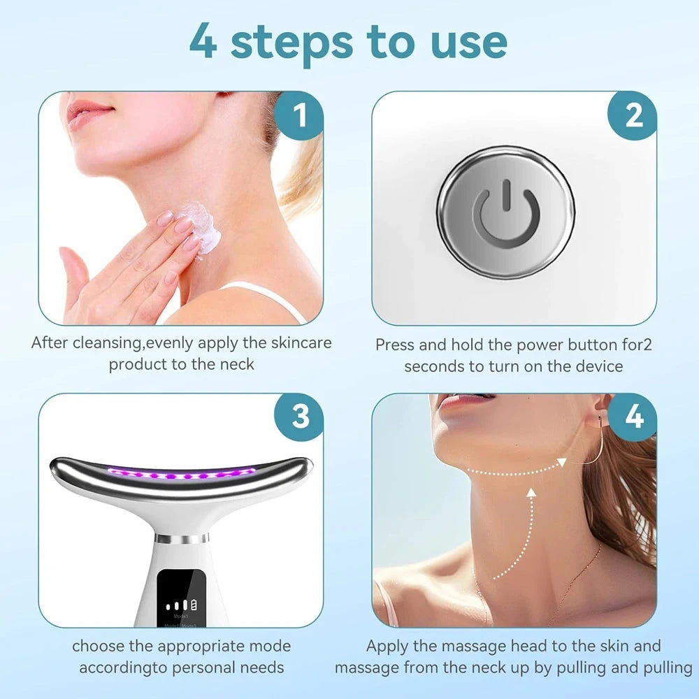 Face Massager -USB rechargeable skin massage tool with digital display designed for the face and neck Good Vibrations