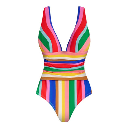 2Pcs Striped Swimsuit With Long Skirt Sexy Women Bikini Push Up Swimwear Halter Biquini Female Bathing Suit Slimming Beachwear Good Vibrations