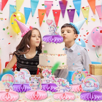 Rainbow Unicorn Honeycomb Ornament Set Rainbow Unicorn Birthday Party Decoration Kids Baby Shower Birthday Party Supplies Good Vibrations