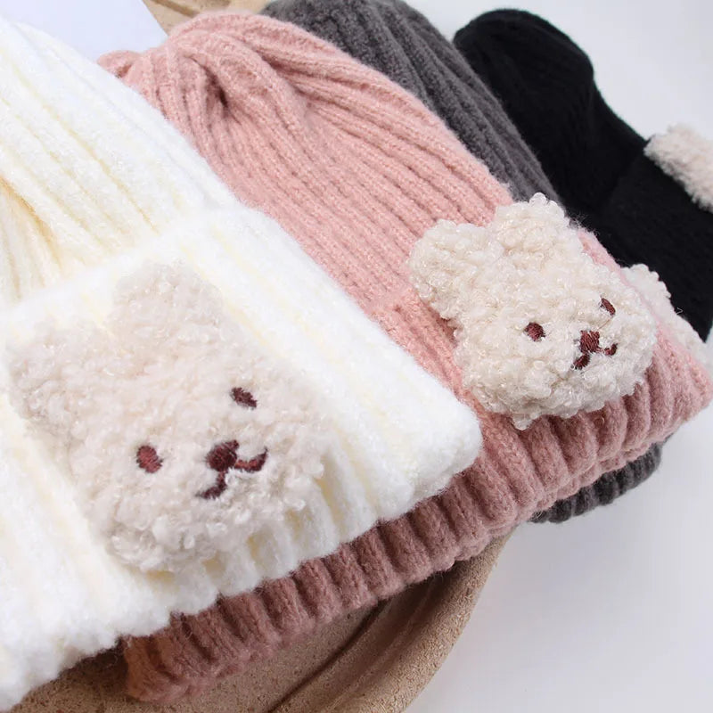 Autumn Winter Baby Hat Soft Warm Knitted Boy Girl Children Beanies Caps Solid Color Crocheted Infant Kids Bonnet Hats 0-3Y Good Vibrations