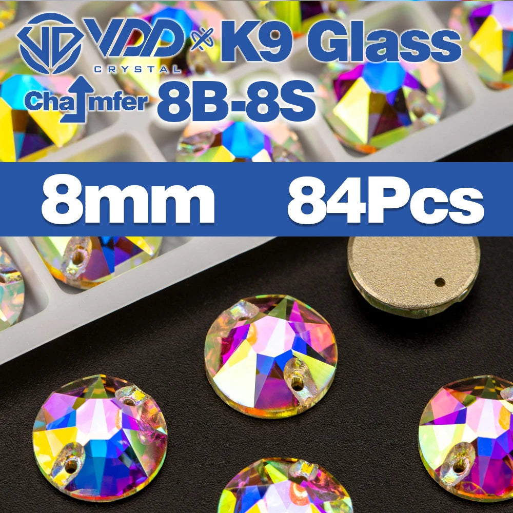 VDD Chamfer AAAAA Top Quality K9 Glass Sew On Rhinestones Sewing Crystal AB Flatback Stone For Clothes Accessories Wedding Dress Good Vibrations