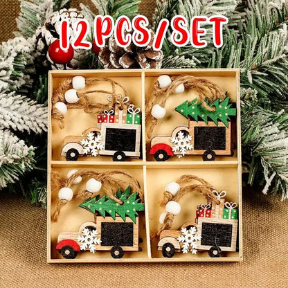 Christmas Wooden Pendant Merry Christmas Tree Decoration for Home 2025 Christmas Ornament Xmas Navidad Gifts Happy New Year 2026 Good Vibrations
