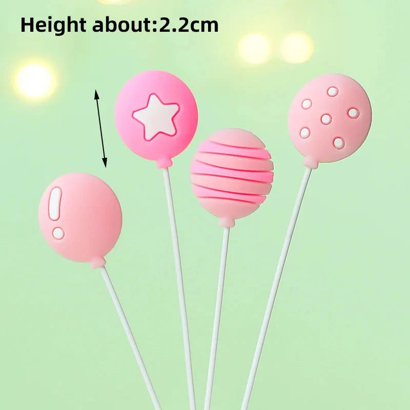 Bunny Train Cake Topper Pink Rabbit Girls Theme Decoration Princess Girl's Years Old Cake Kids Happy 1st Birthday Party Supplies Good Vibrations