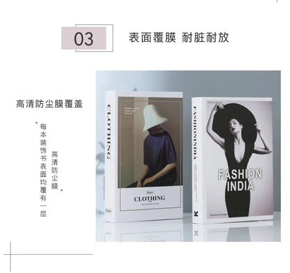 Modern fake book ornament Nordic light luxury simulation book living room home store decoration photo props book case box Good Vibrations