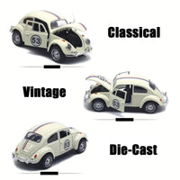 1:32 Vintage Die-Cast Racing Car Toy,High-Quality Metal Alloy, Manual Pull-Back, Suitable for Ages 3+,Collectible Classical Car Good Vibrations