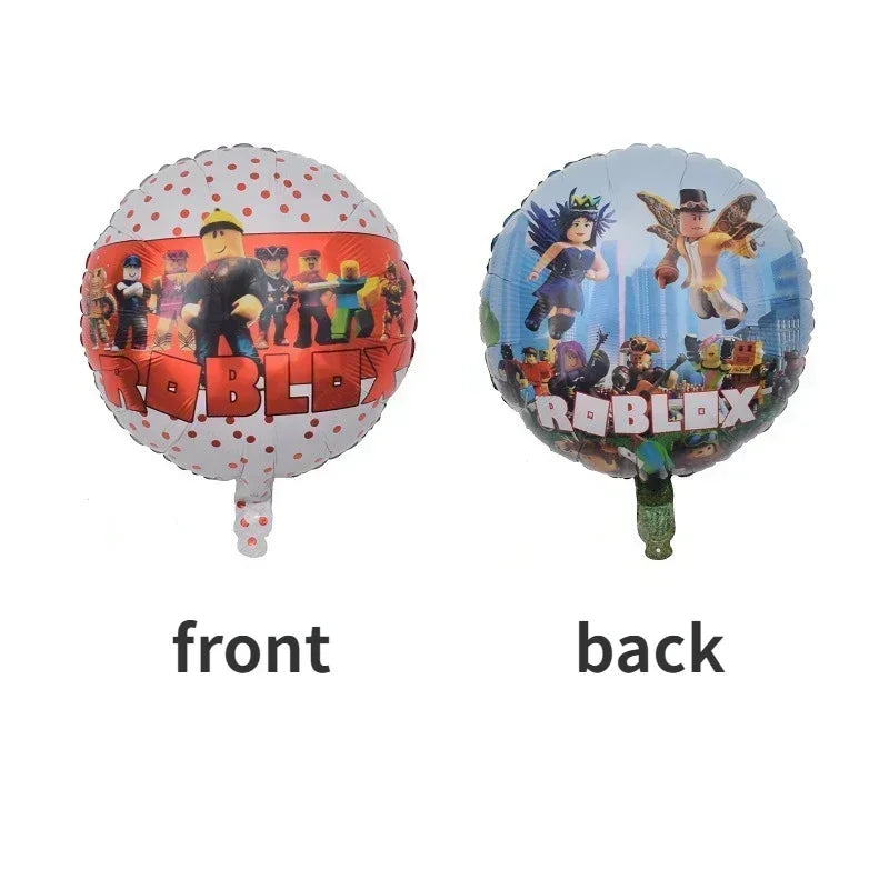 Game Roblox Cartoon Party Theme Birthday Supplies Balloon Banner Cake Topper Tableware Set Decorative Anime Peripheral Gifts Good Vibrations