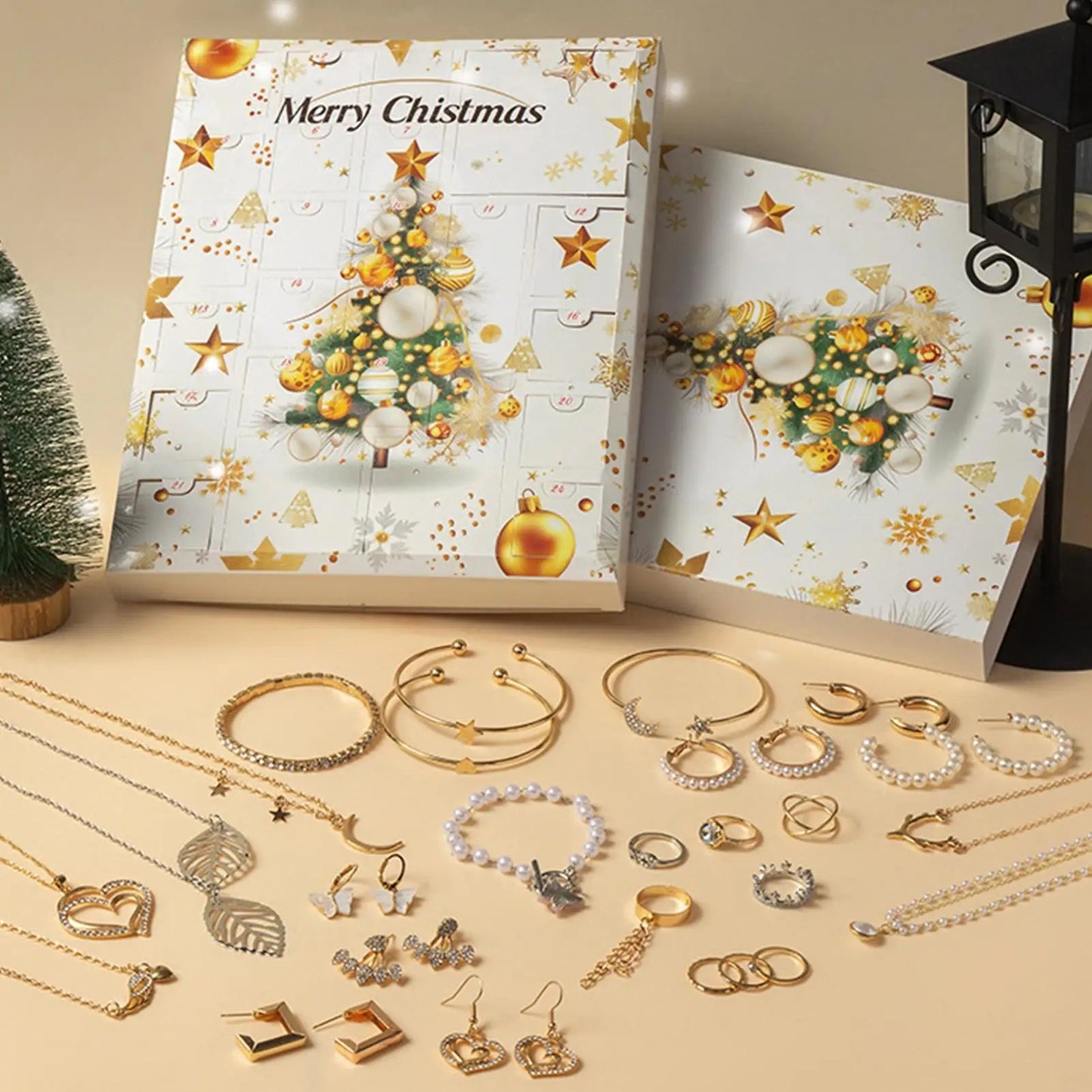 Jewelry Advent Calendar 2025 24 Day Countdown To Christmas Calendar Trendy Jewelry Set For Adult Women Teen Girls Party Gifts Good Vibrations