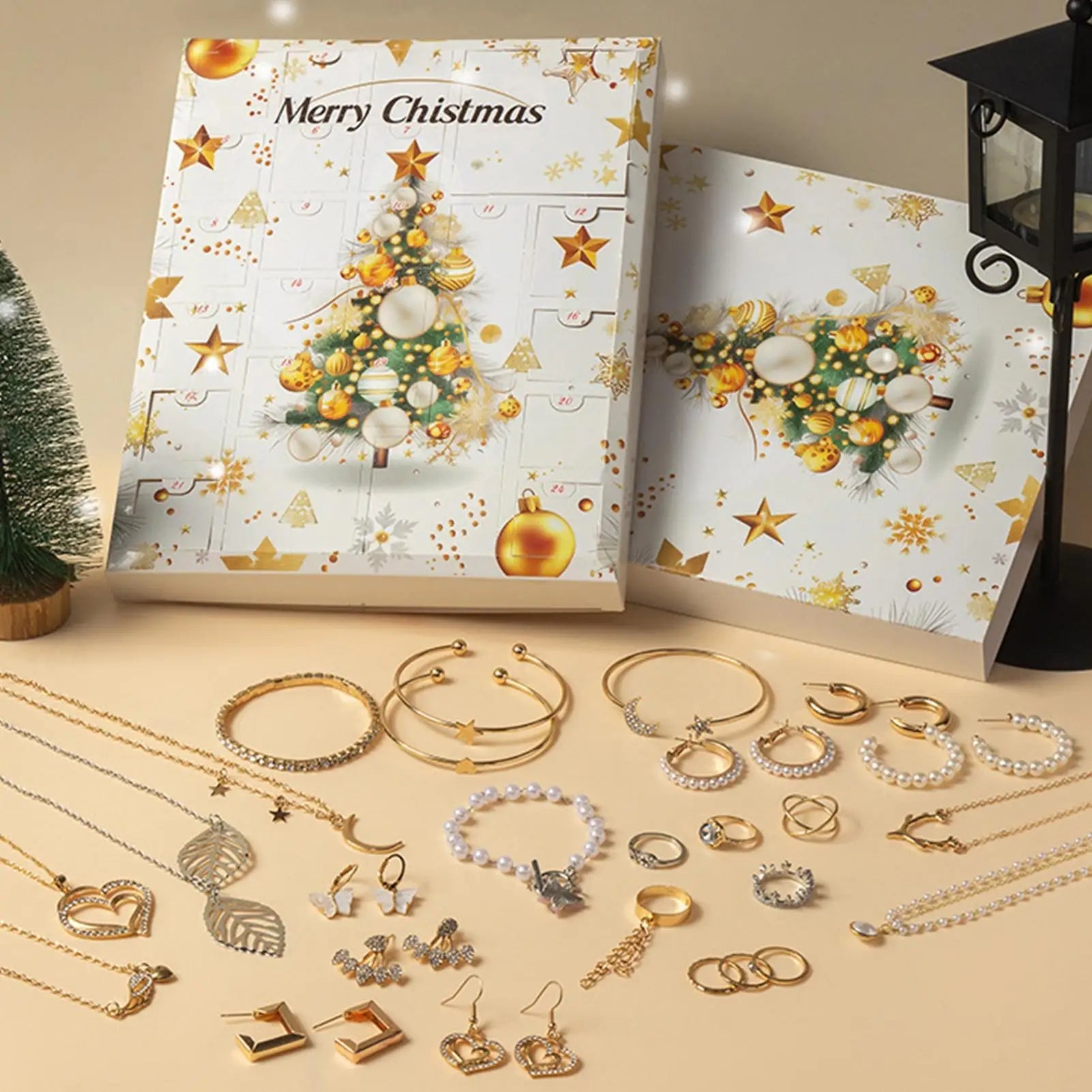 Jewelry Advent Calendar 2025 24 Day Countdown To Christmas Calendar Trendy Jewelry Set For Adult Women Teen Girls Party Gifts Good Vibrations