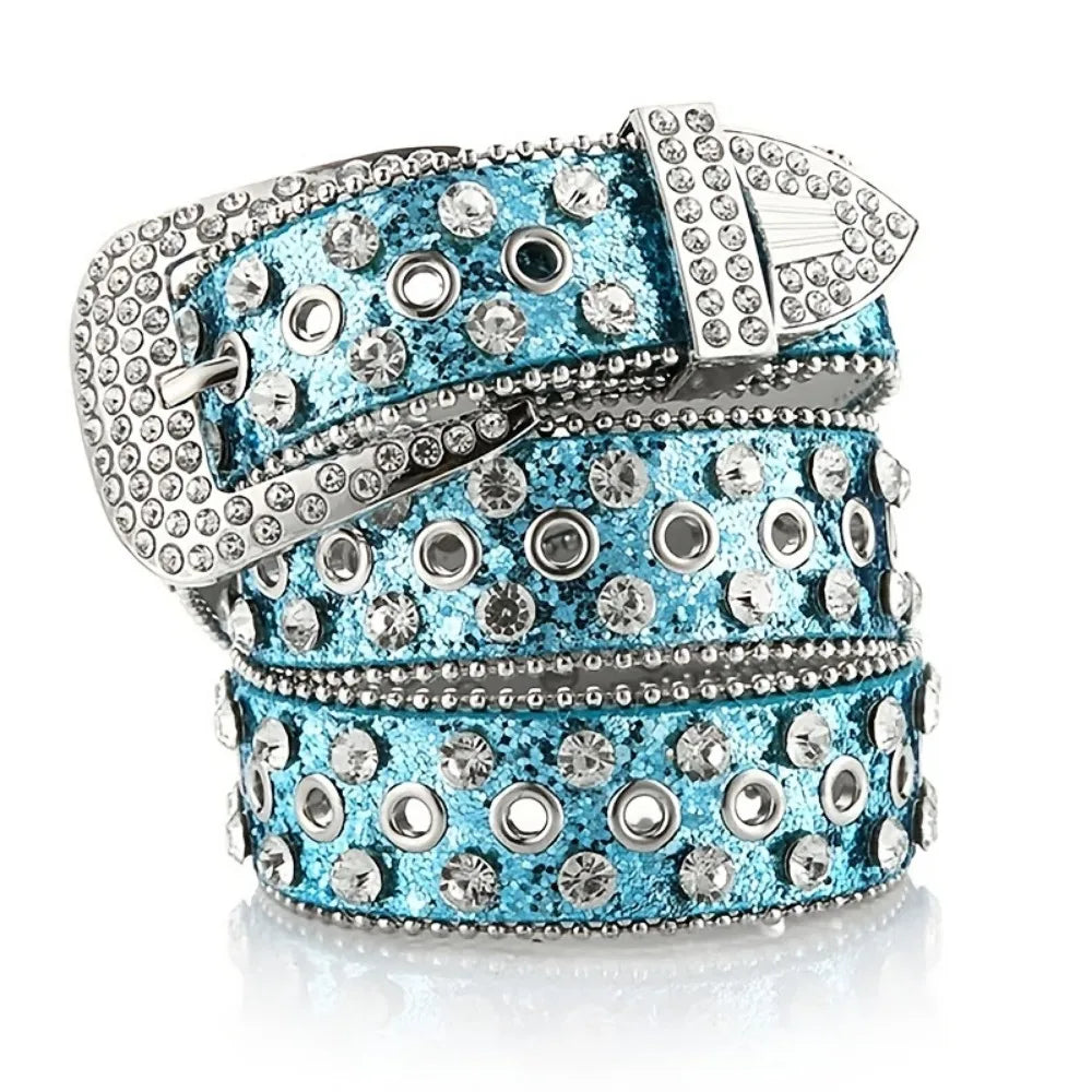 Women's Rhinestone Hollow Belt Women's Pin Buckle Studded Belt For Women Wedding Party Belt Valentines Gifts For Her Good Vibrations