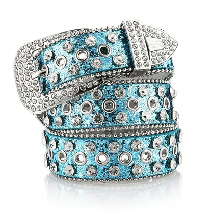 Women's Rhinestone Hollow Belt Women's Pin Buckle Studded Belt For Women Wedding Party Belt Valentines Gifts For Her Good Vibrations